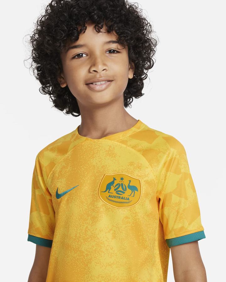 Nike Australia 2022/23 Stadium Home Kids Dri-FIT Soccer Za Djevojčice Dres Žute Zlatne Zelene | HR-31968WHZR