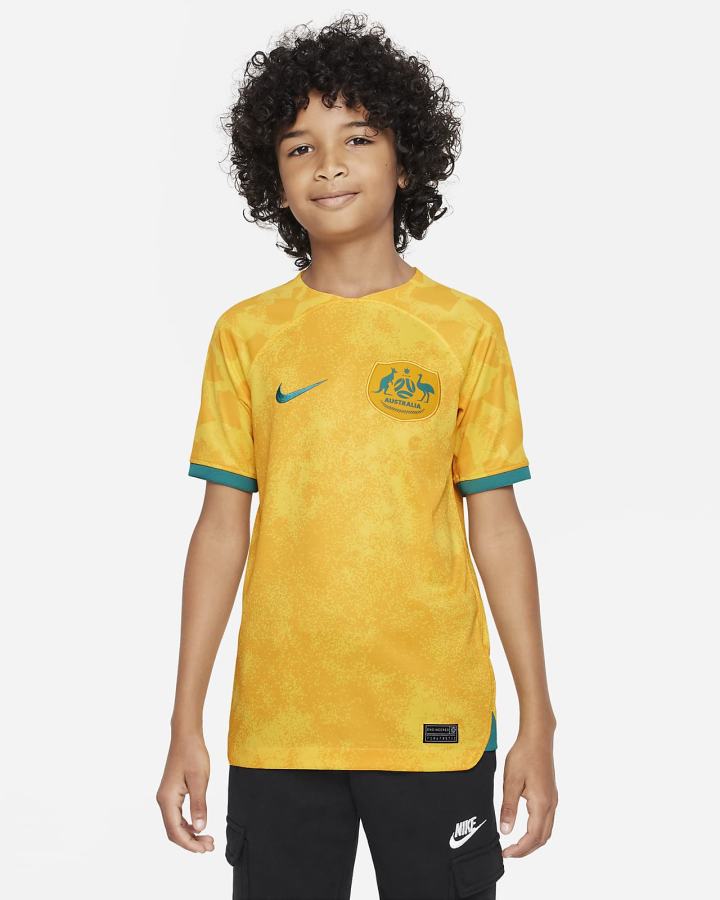 Nike Australia 2022/23 Stadium Home Kids Dri-FIT Soccer Za Dječake Dres Žute Zlatne Zelene | HR-63207GAZV