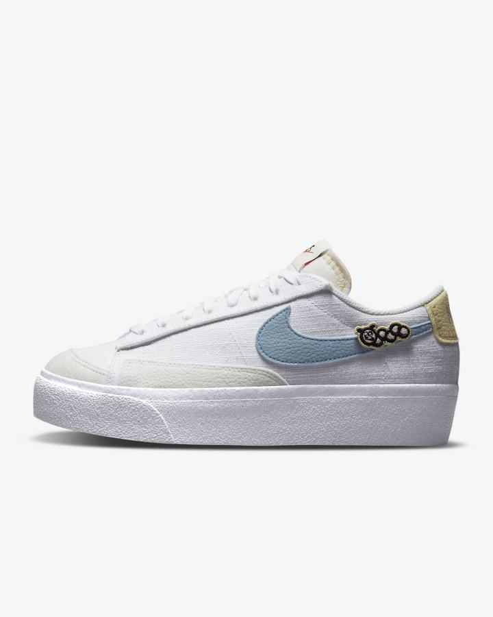 Nike Blazer Low Platform Next Nature Ženske Tenisiće Bijele Roze Bijele Plave | HR-31902HAZD