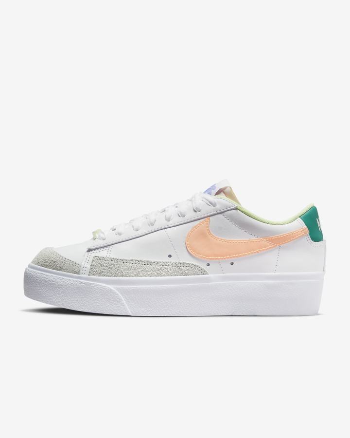 Nike Blazer Low Platform Ženske Tenisiće Bijele Svijetlo Zelene Koraljne Krem | HR-47835IFKS