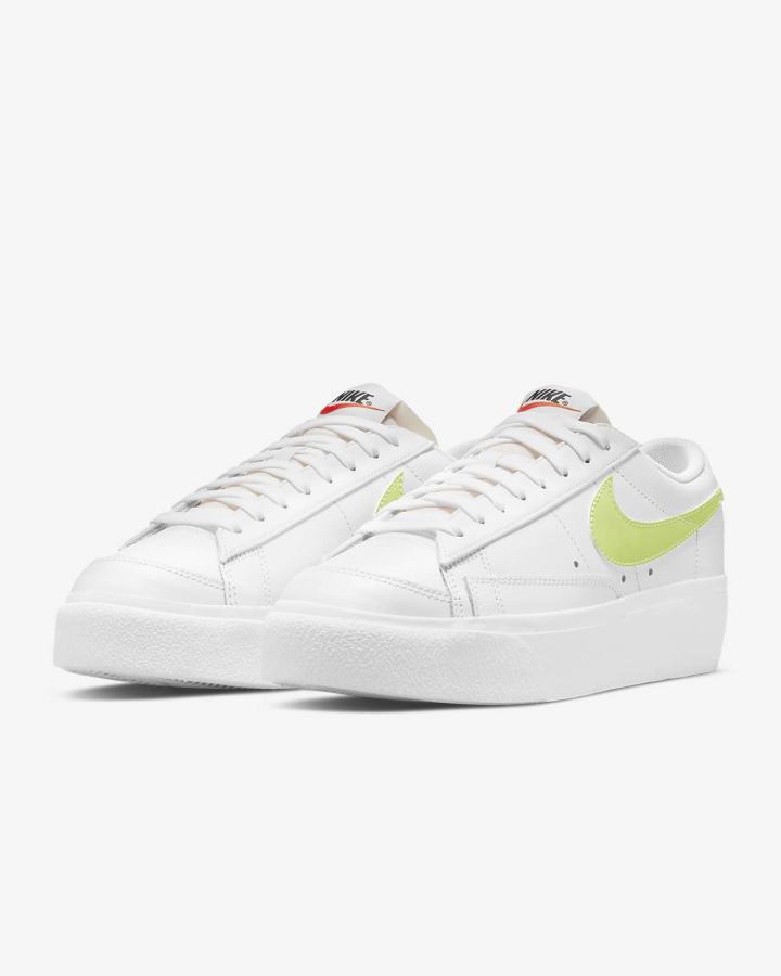 Nike Blazer Low Platform Ženske Tenisiće Bijele Crne Svijetlo Limun | HR-64759BYCN