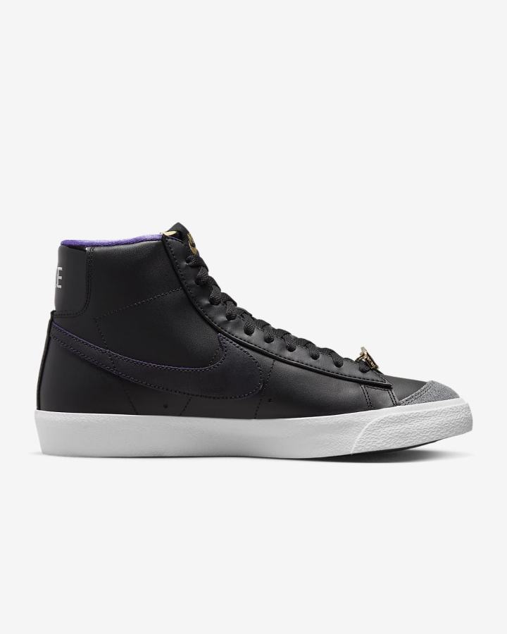 Nike Blazer Mid '77 EMB Muške Tenisiće Crne Sive Bijele Ljubičaste | HR-48617VQOI