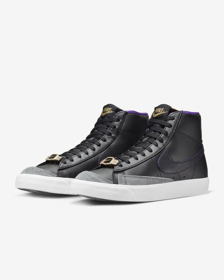 Nike Blazer Mid '77 EMB Muške Tenisiće Crne Sive Bijele Ljubičaste | HR-48617VQOI