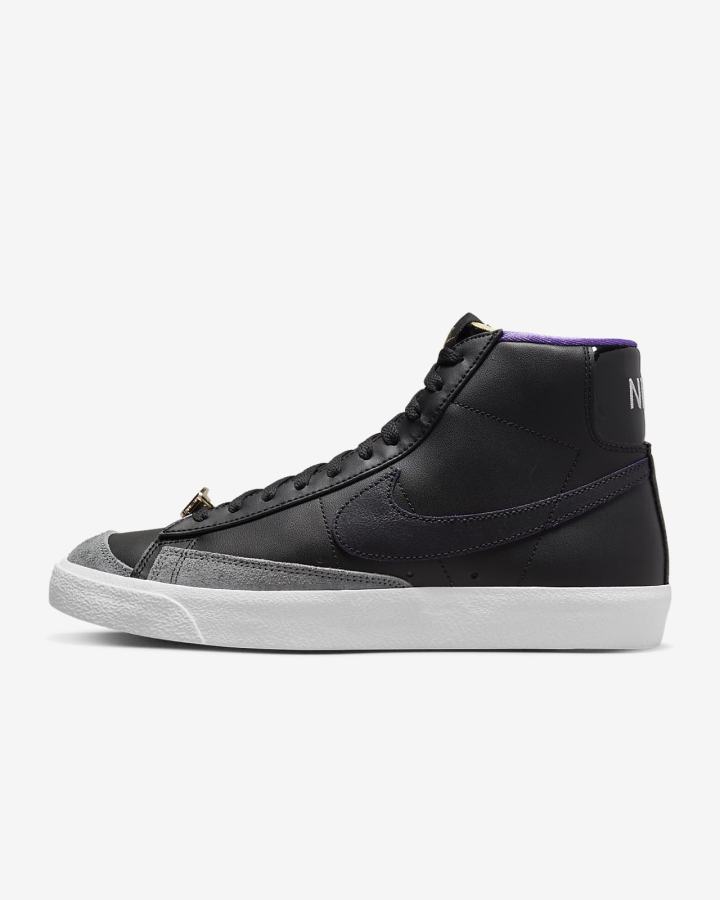 Nike Blazer Mid \'77 EMB Muške Tenisiće Crne Sive Bijele Ljubičaste | HR-48617VQOI