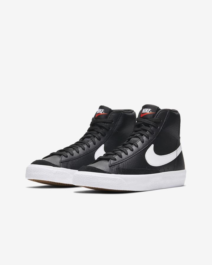 Nike Blazer Mid '77 Kids Za Djevojčice Tenisiće Crne Bijele Narančaste | HR-48701PYXB