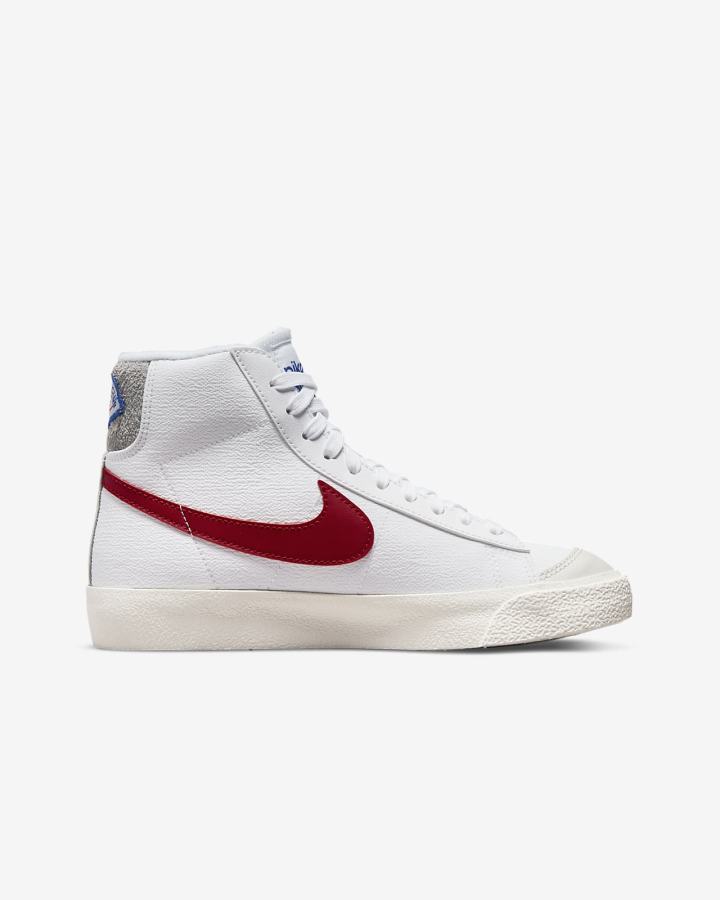 Nike Blazer Mid '77 Kids Za Djevojčice Tenisiće Bijele Svijetlo Sive Crvene | HR-50782FYBX