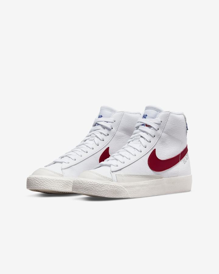 Nike Blazer Mid '77 Kids Za Djevojčice Tenisiće Bijele Svijetlo Sive Crvene | HR-50782FYBX