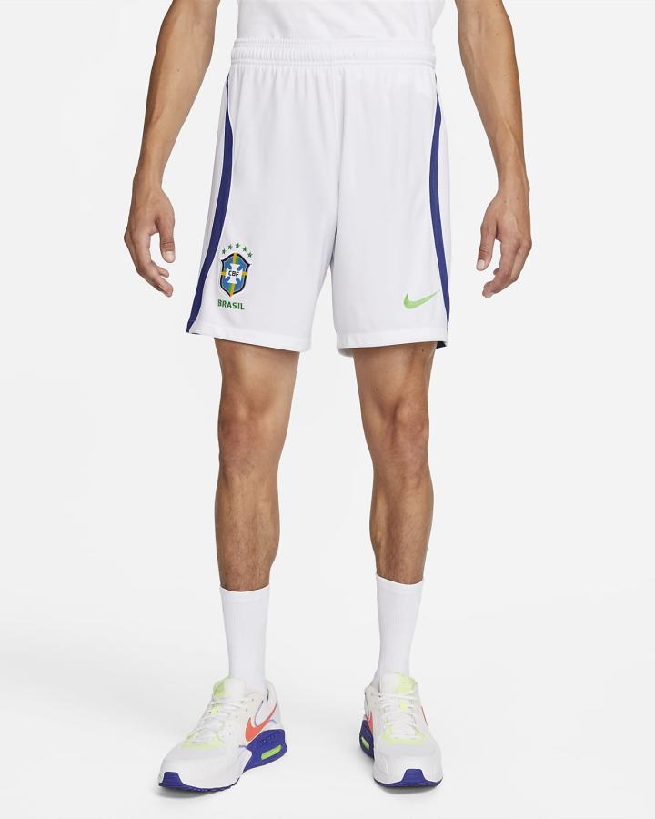 Nike Brazil 2022/23 Stadium Away Dri-FIT Soccer Muške Kratke Hlače Bijele Plave Zelene | HR-82705RMES