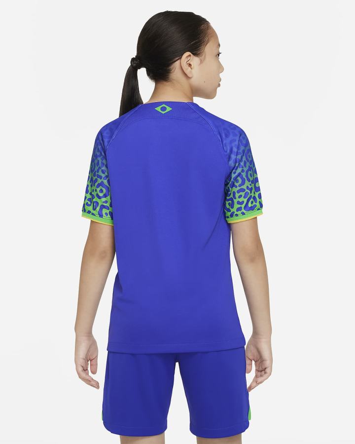 Nike Brazil 2022/23 Stadium Away Kids Dri-FIT Soccer Za Djevojčice Dres Plave Zelene | HR-40682HANB