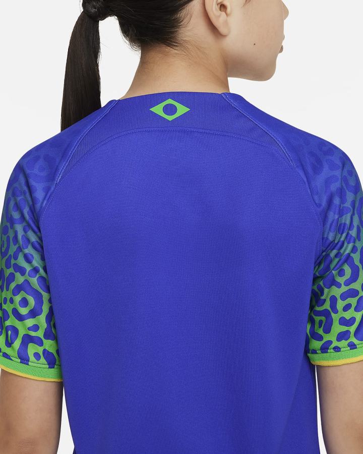 Nike Brazil 2022/23 Stadium Away Kids Dri-FIT Soccer Za Djevojčice Dres Plave Zelene | HR-40682HANB