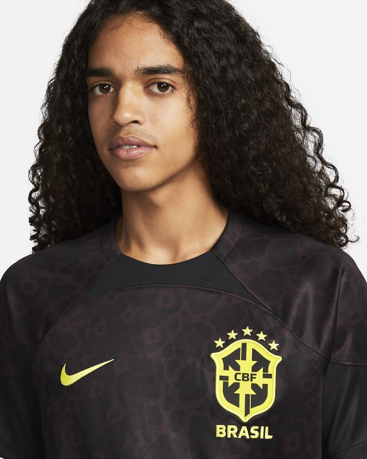 Nike Brazil 2022/23 Stadium Goalkeeper Dri-FIT Short-Sleeve Soccer Muške Dres Crne Bordo Sive Žute | HR-38965UPIJ