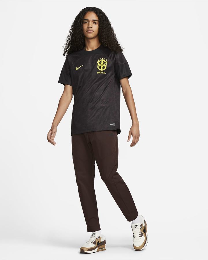 Nike Brazil 2022/23 Stadium Goalkeeper Dri-FIT Short-Sleeve Soccer Muške Dres Crne Bordo Sive Žute | HR-38965UPIJ