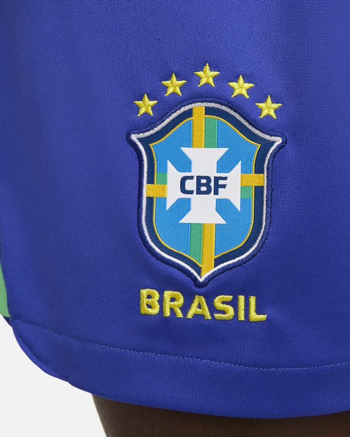 Nike Brazil 2022/23 Stadium Home Dri-FIT Soccer Muške Kratke Hlače Plave Zelene | HR-15289VDTE