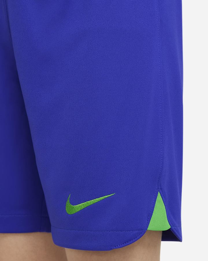 Nike Brazil 2022/23 Stadium Home Kids Dri-FIT Soccer Za Dječake Kratke Hlače Plave Zelene | HR-39126PMXR