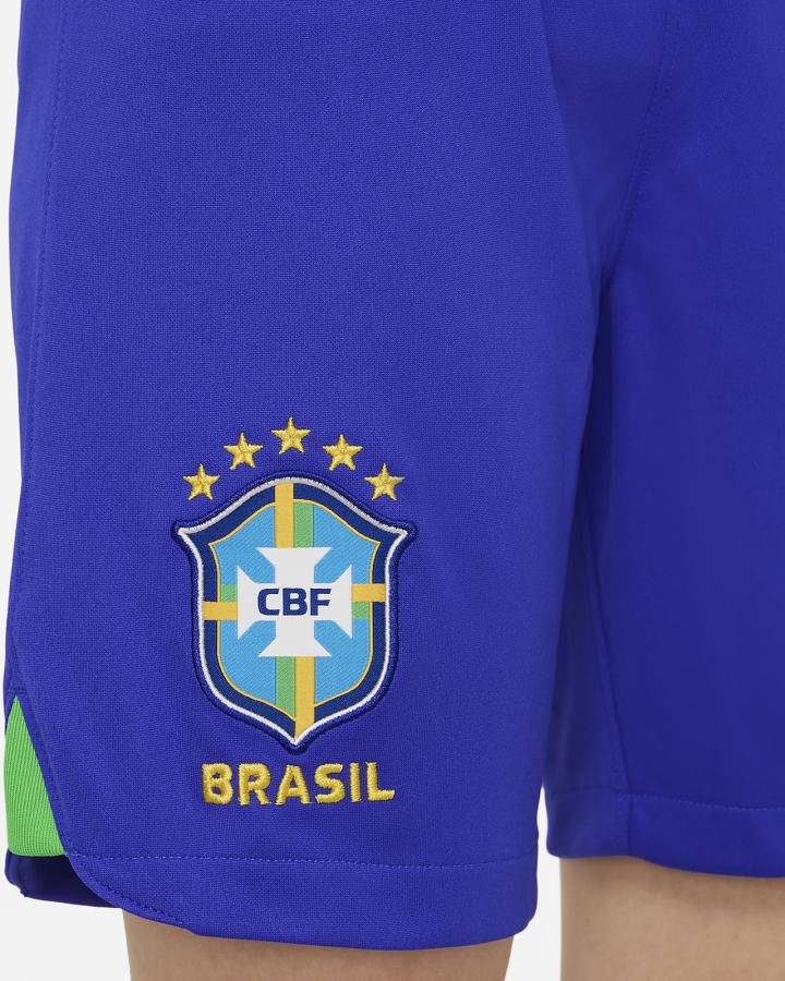 Nike Brazil 2022/23 Stadium Home Kids Dri-FIT Soccer Za Dječake Kratke Hlače Plave Zelene | HR-39126PMXR