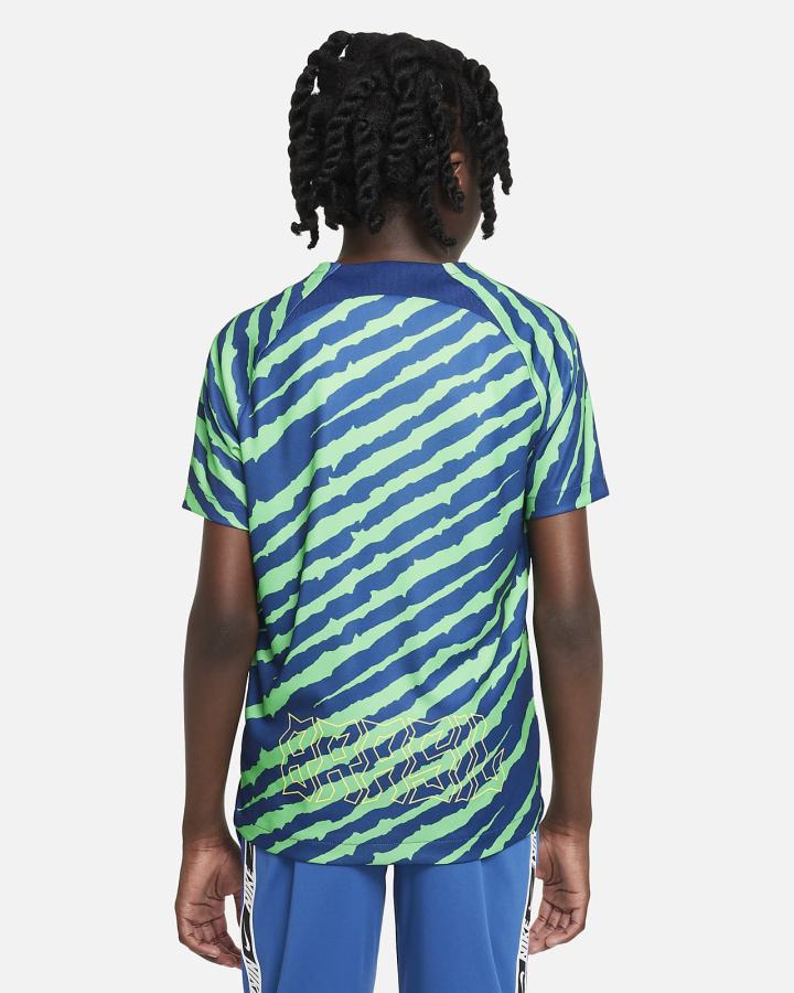 Nike Brazil Kids Dri-FIT Pre-Match Soccer Top Za Djevojčice Majice Plave Žute | HR-07438QCFT