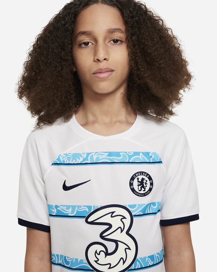 Nike Chelsea FC 2022/23 Stadium Away Kids Dri-FIT Soccer Za Djevojčice Dres Bijele Tamnoplave | HR-62578ZQHE