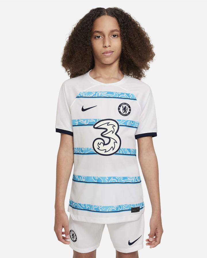 Nike Chelsea FC 2022/23 Stadium Away Kids Dri-FIT Soccer Za Djevojčice Dres Bijele Tamnoplave | HR-62578ZQHE