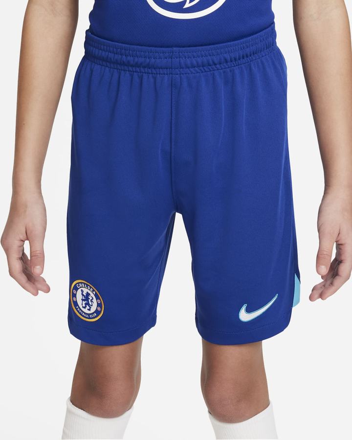 Nike Chelsea FC 2022/23 Stadium Home/Away Kids Dri-FIT Soccer Za Dječake Kratke Hlače Plave Bijele | HR-75421CFPB