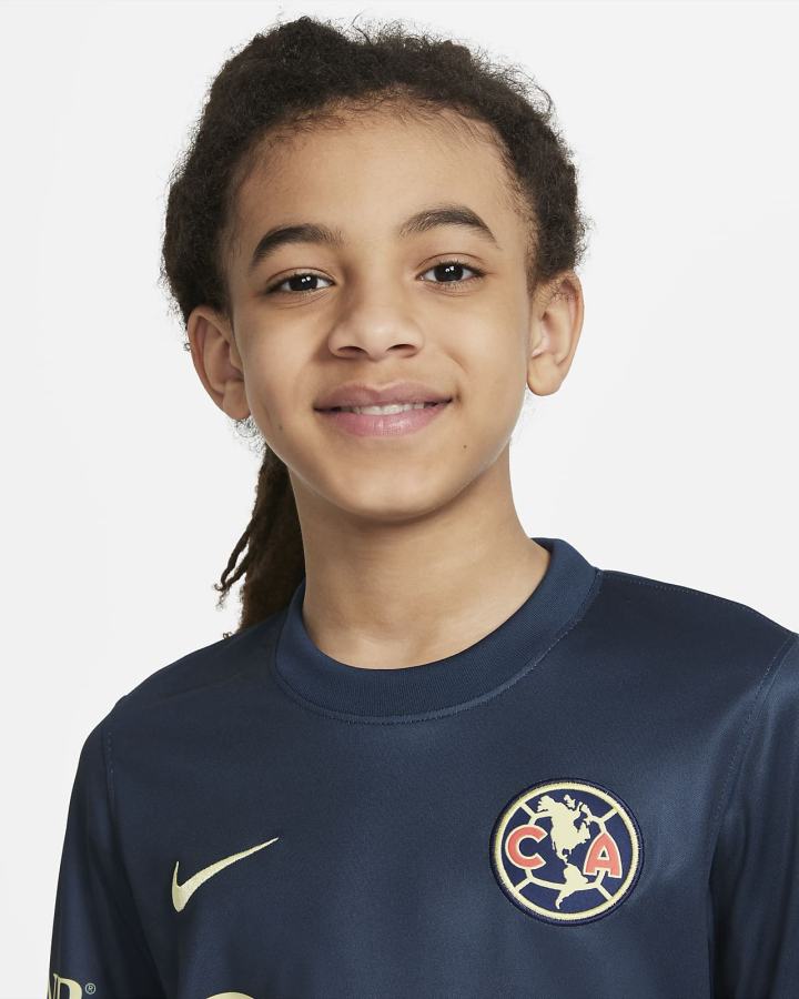 Nike Club América 2021/22 Stadium Away Kids Soccer Za Dječake Dres Tamnoplave Limun | HR-64028JHBD