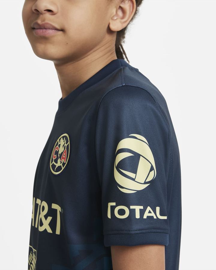 Nike Club América 2021/22 Stadium Away Kids Soccer Za Dječake Dres Tamnoplave Limun | HR-64028JHBD