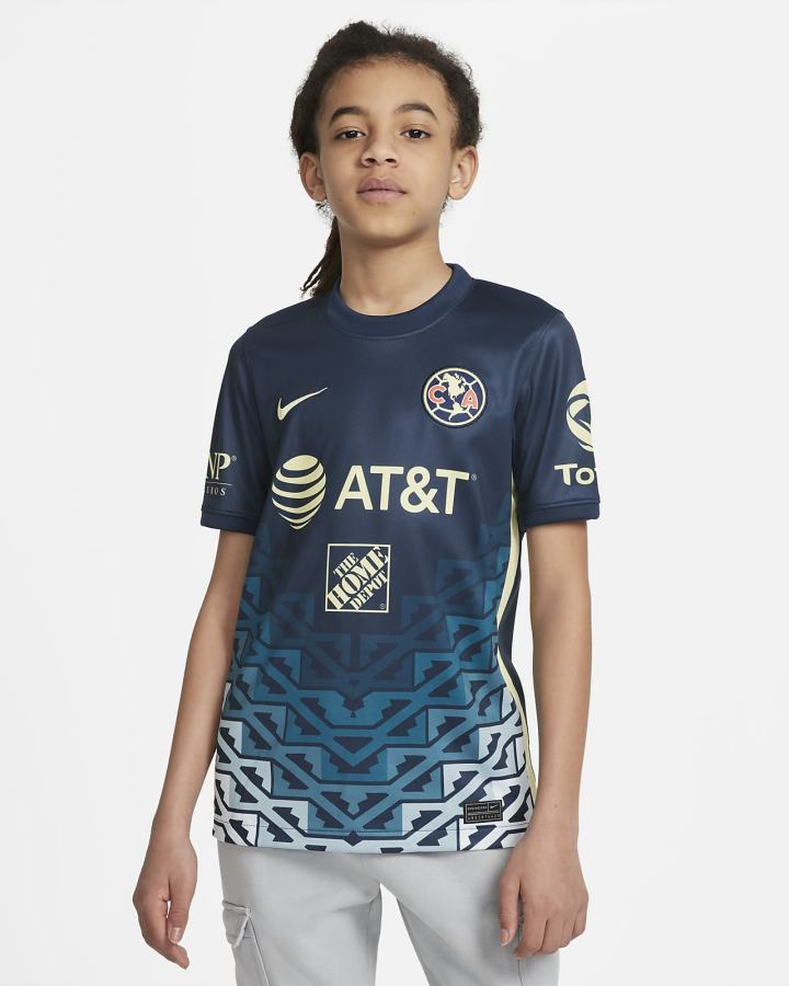 Nike Club América 2021/22 Stadium Away Kids Soccer Za Dječake Dres Tamnoplave Limun | HR-64028JHBD