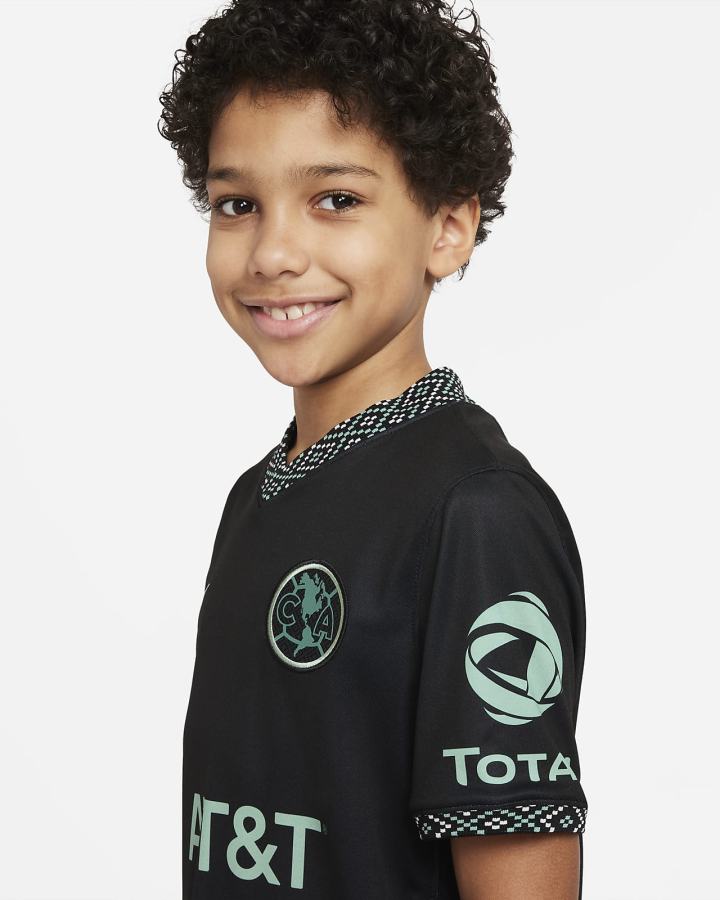 Nike Club América 2021/22 Stadium Third Kids Dri-FIT Soccer Za Djevojčice Dres Crne | HR-72419RWFJ