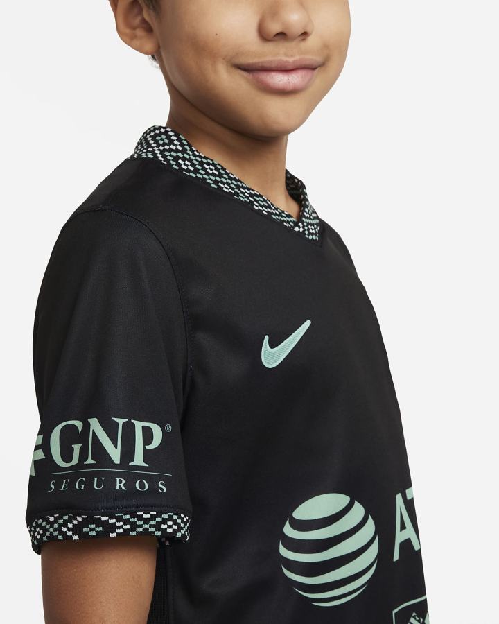 Nike Club América 2021/22 Stadium Third Kids Dri-FIT Soccer Za Djevojčice Dres Crne | HR-72419RWFJ