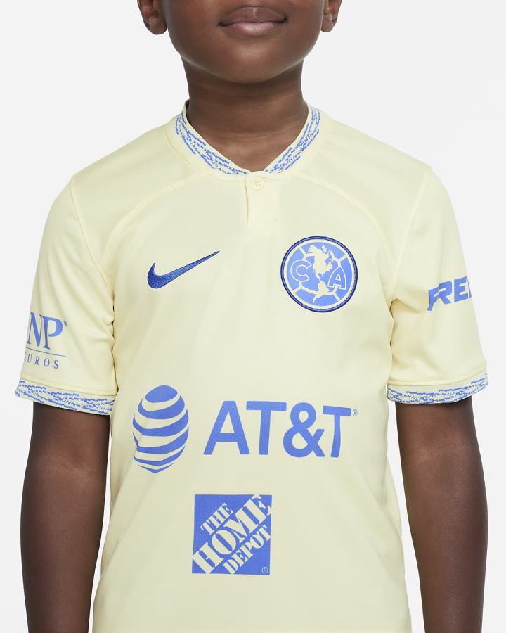 Nike Club América 2022/23 Stadium Home Kids Dri-FIT Soccer Za Djevojčice Dres Limun Plave | HR-48021QZKP