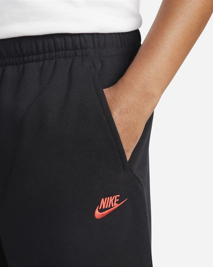 Nike Club Fleece Graficke Muške Kratke Hlače Crne Svijetlo Crvene | HR-87153ZMUL