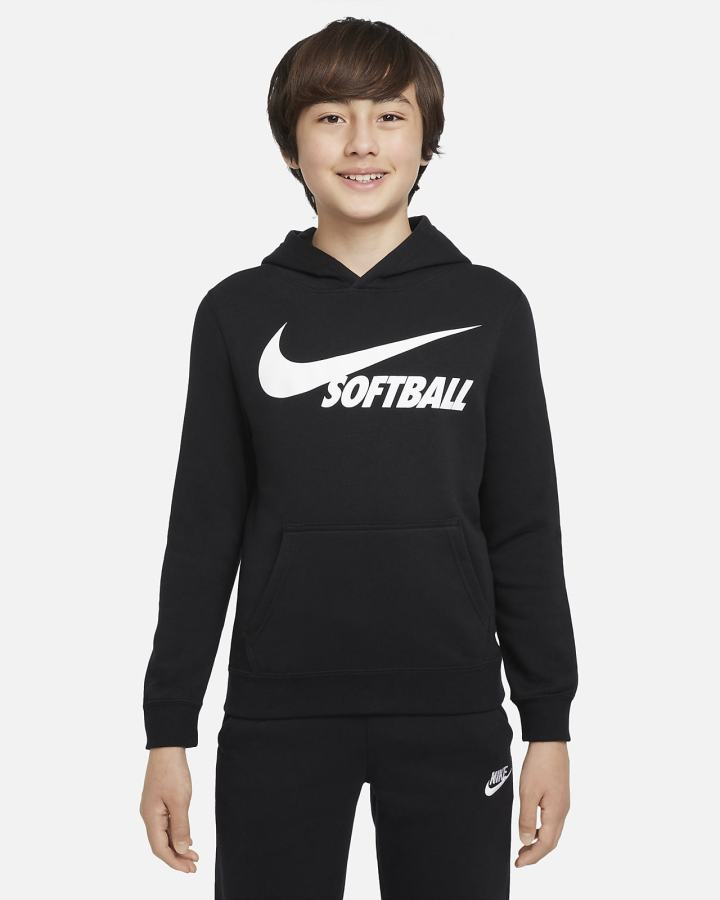 Nike Club Fleece Kids Za Djevojčice Majica S Kapuljačom Crne | HR-32078QVZX