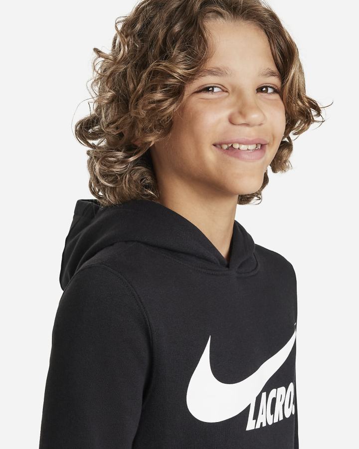 Nike Club Fleece Kids Za Djevojčice Majica S Kapuljačom Crne | HR-86073LYGS