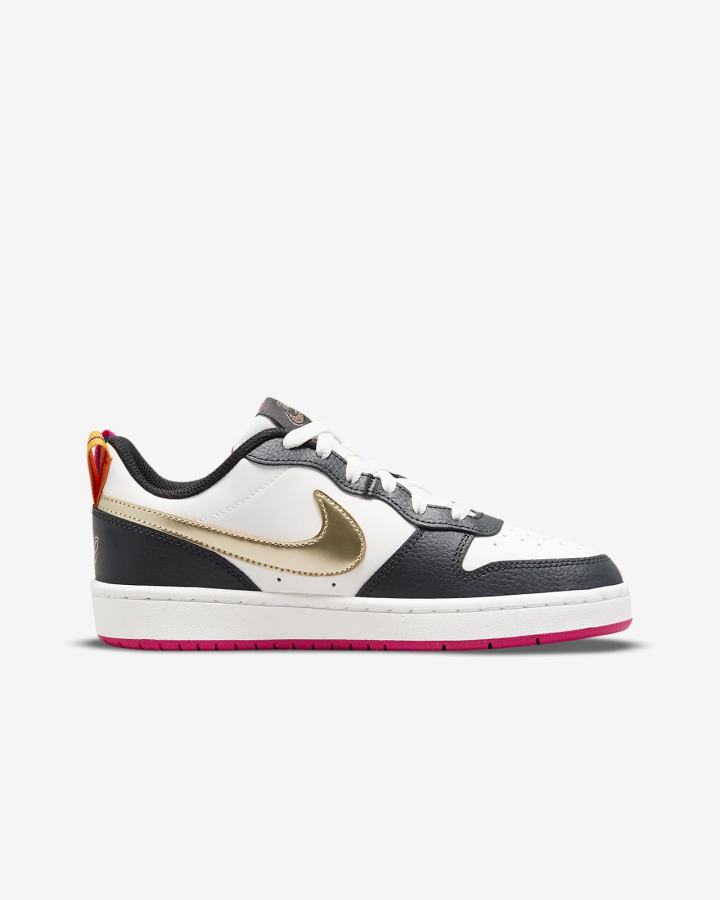 Nike Court Borough Low 2 Kids Za Djevojčice Tenisiće Bijele Roze Metalne Plave Sive | HR-01286PJMR