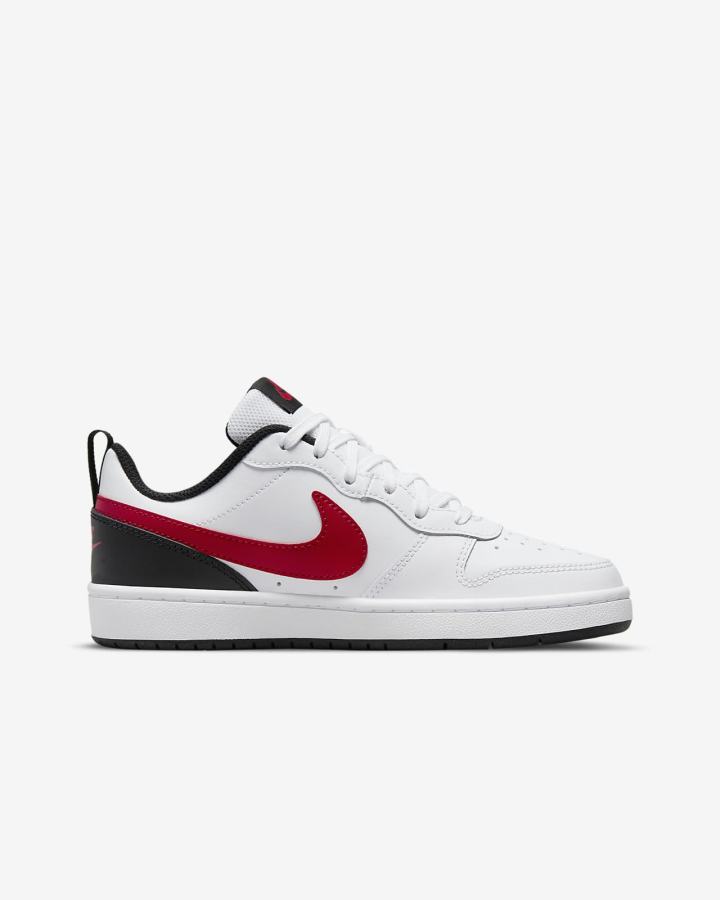 Nike Court Borough Low 2 Kids Za Djevojčice Tenisiće Bijele Crne Crvene | HR-67054QZAO