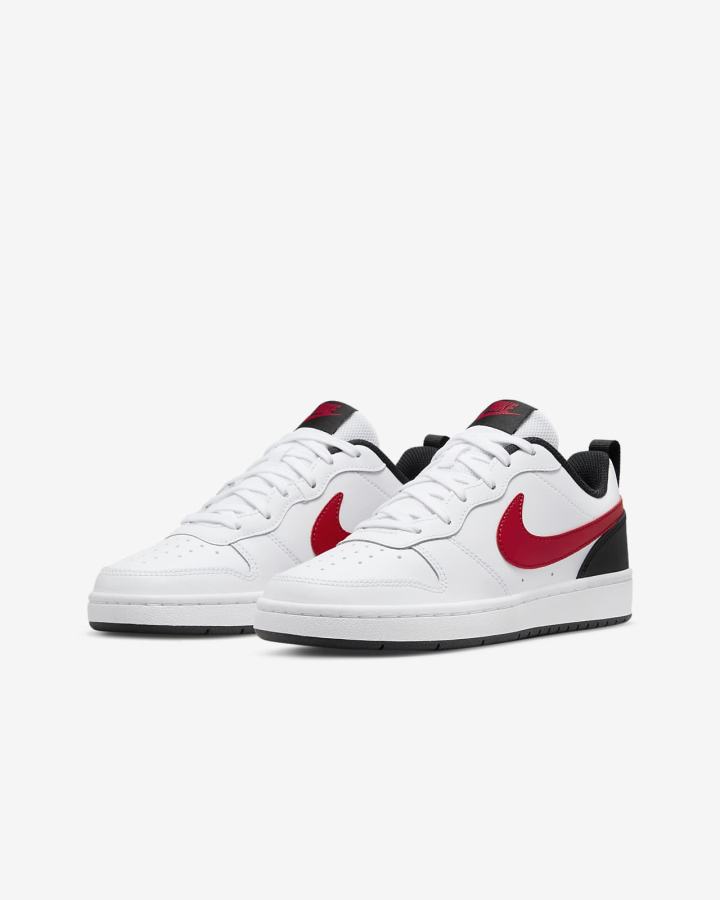 Nike Court Borough Low 2 Kids Za Djevojčice Tenisiće Bijele Crne Crvene | HR-67054QZAO