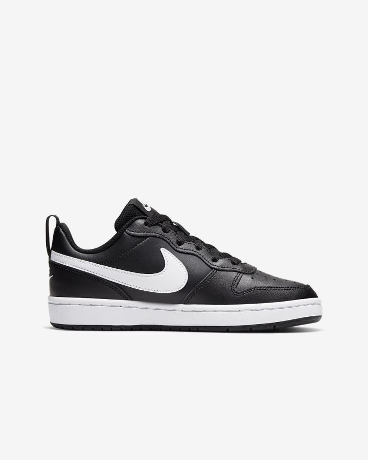 Nike Court Borough Low 2 Kids Za Djevojčice Tenisiće Crne Bijele | HR-87549VUMJ