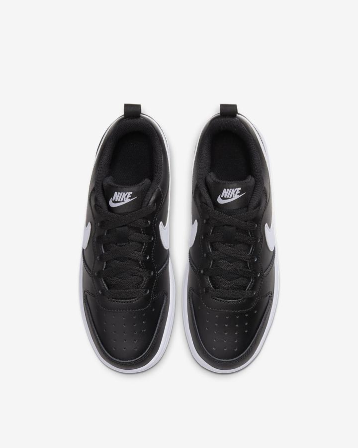 Nike Court Borough Low 2 Kids Za Djevojčice Tenisiće Crne Bijele | HR-87549VUMJ