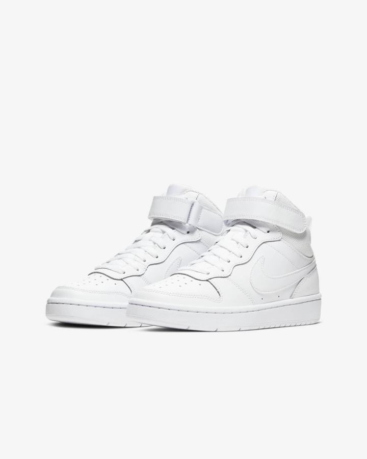 Nike Court Borough Mid 2 Kids Za Djevojčice Tenisiće Bijele | HR-69742TUYI