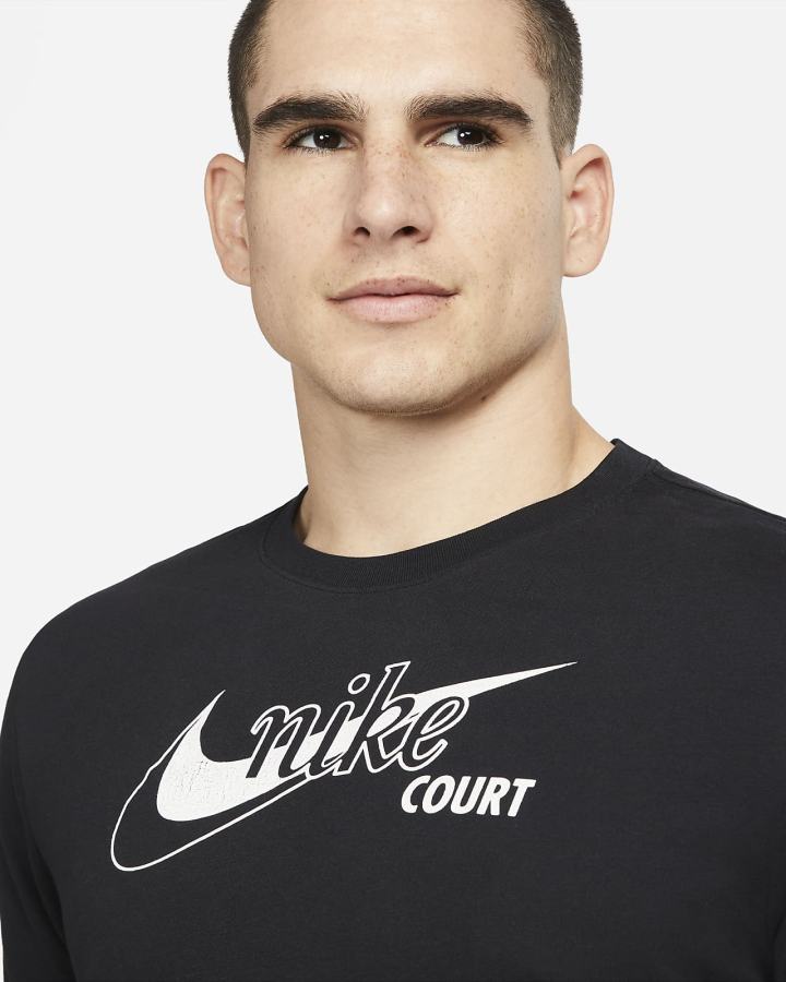 Nike Court Dri-FIT Swoosh Tennis Muške Majice Crne | HR-20453FVIR