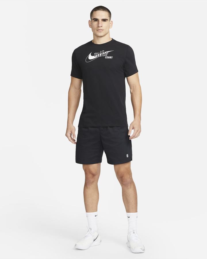 Nike Court Dri-FIT Swoosh Tennis Muške Majice Crne | HR-20453FVIR