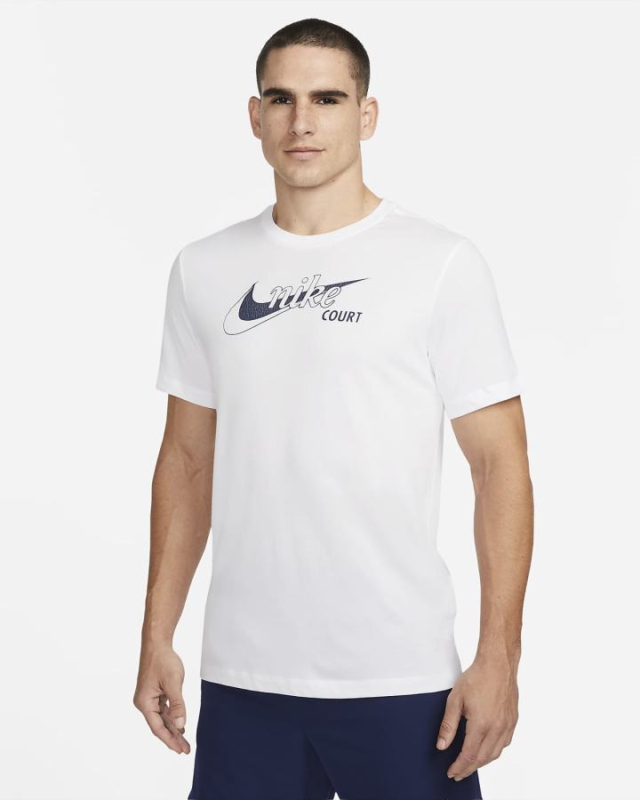 Nike Court Dri-FIT Swoosh Tennis Muške Majice Bijele | HR-58369VIBA