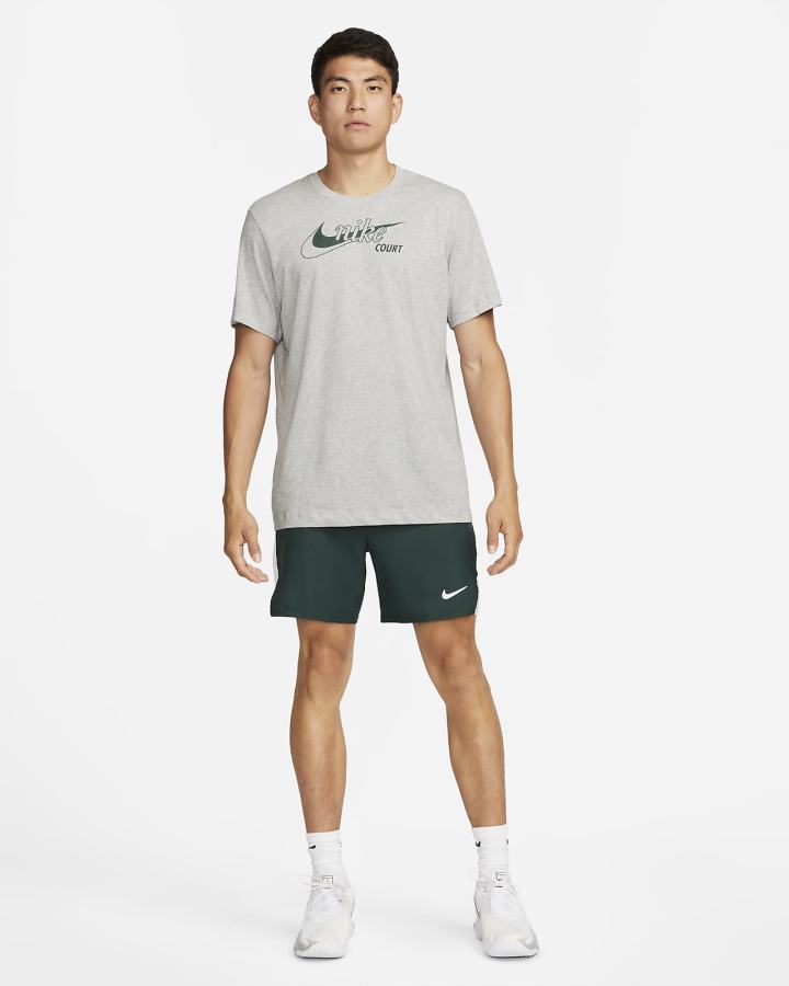 Nike Court Dri-FIT Swoosh Tennis Muške Majice Tamno Sive Zelene | HR-76310CIJT