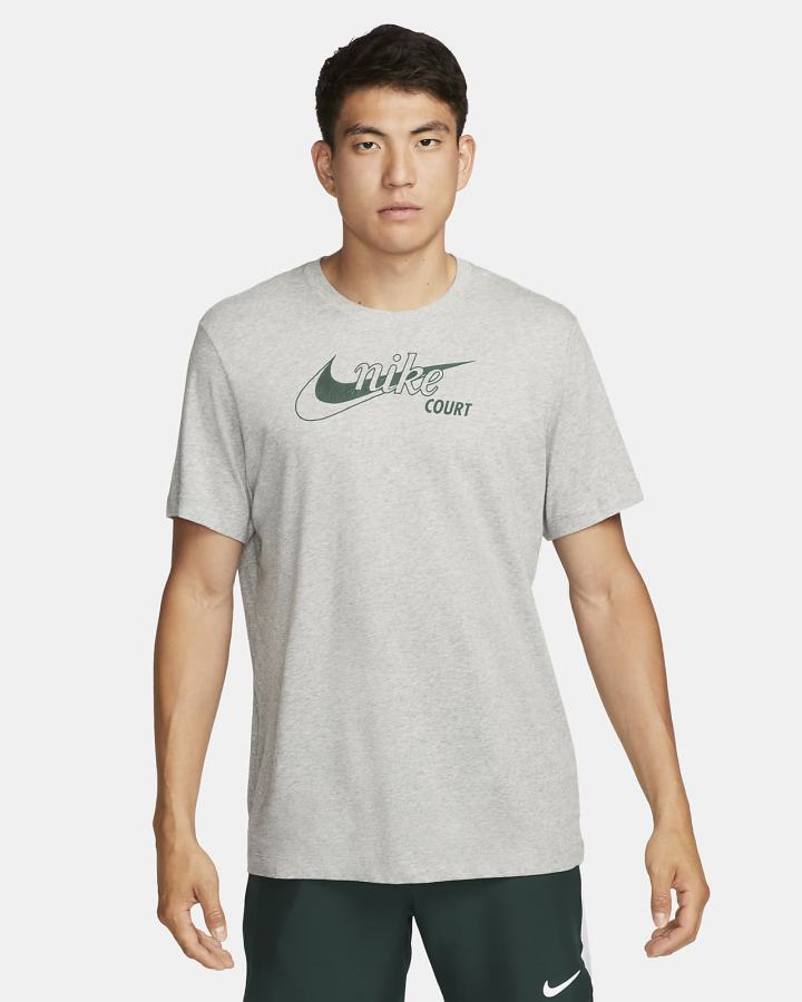 Nike Court Dri-FIT Swoosh Tennis Muške Majice Tamno Sive Zelene | HR-76310CIJT