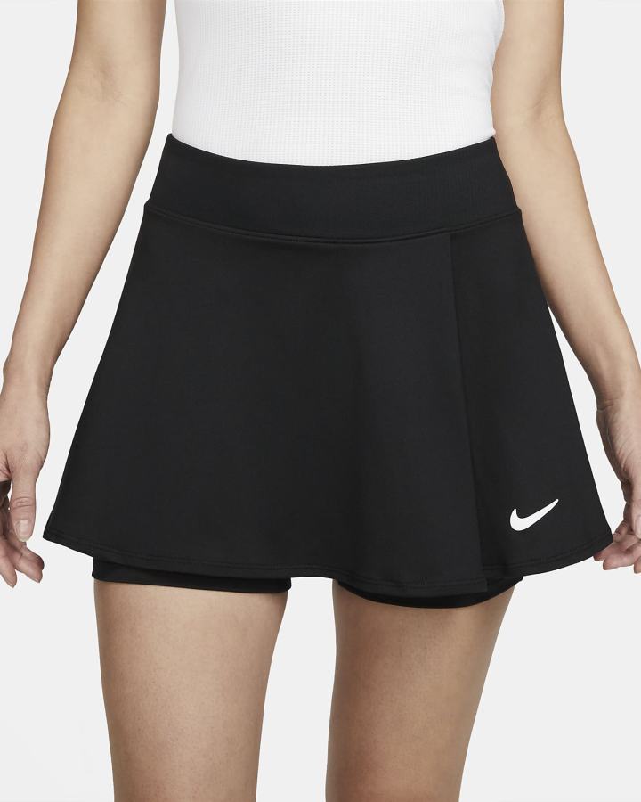 Nike Court Dri-FIT Victory Flouncy Tennis (Plus Size) Ženske Suknje Crne Bijele | HR-10387MPVD