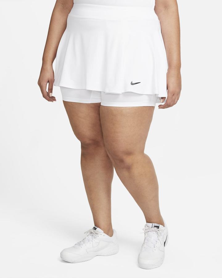 Nike Court Dri-FIT Victory Flouncy Tennis (Plus Size) Ženske Suknje Crne Bijele | HR-10387MPVD