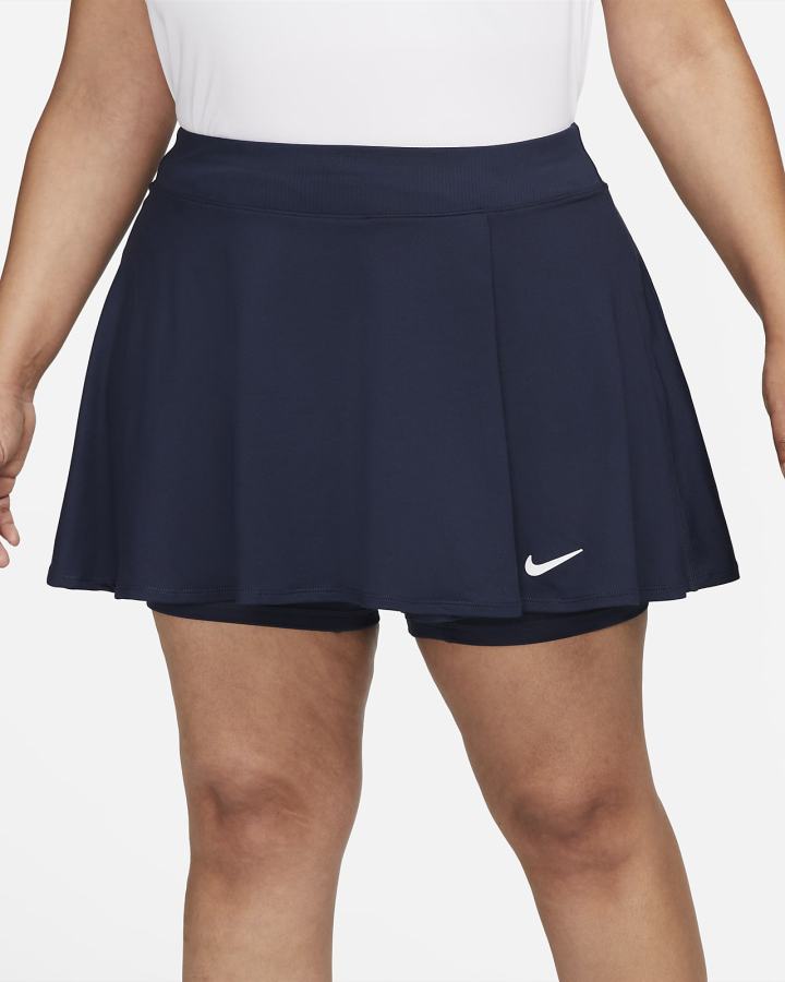 Nike Court Dri-FIT Victory Flouncy Tennis (Plus Size) Ženske Suknje Obsidijanske Bijele | HR-60742ACJF