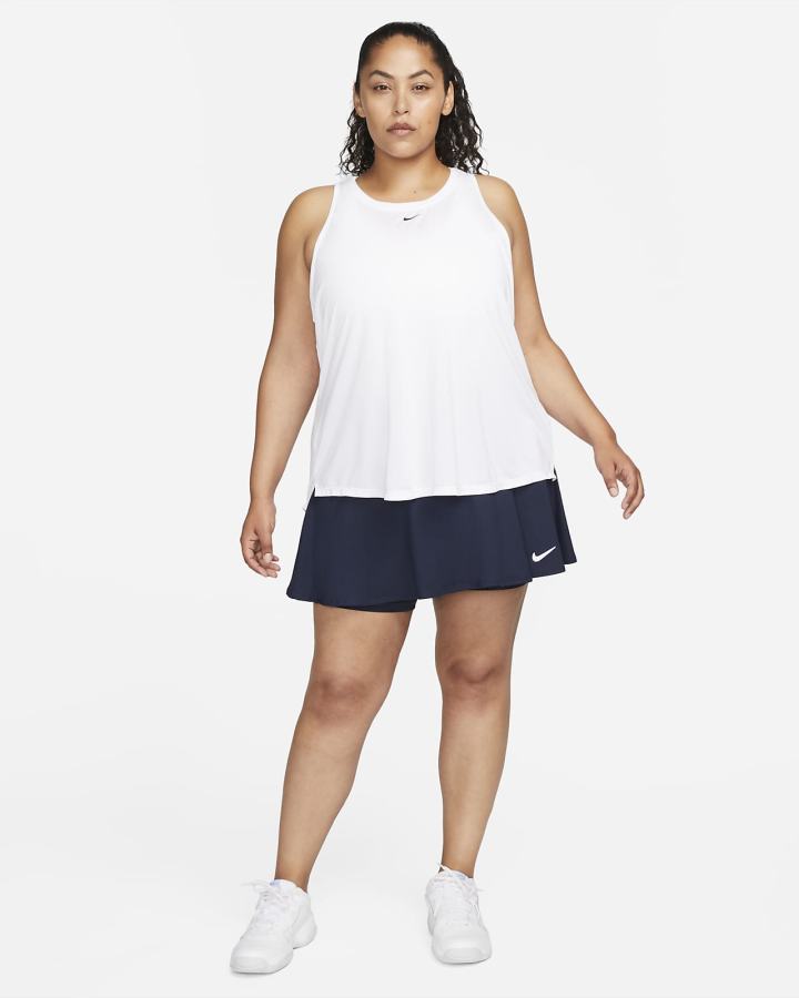 Nike Court Dri-FIT Victory Flouncy Tennis (Plus Size) Ženske Suknje Obsidijanske Bijele | HR-60742ACJF