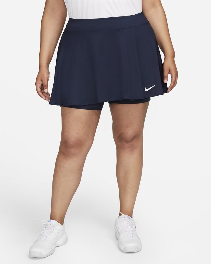 Nike Court Dri-FIT Victory Flouncy Tennis (Plus Size) Ženske Suknje Obsidijanske Bijele | HR-60742ACJF