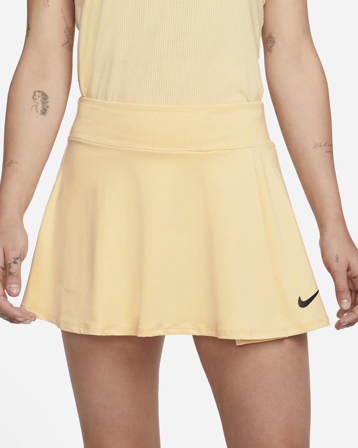 Nike Court Dri-FIT Victory Flouncy Tennis (Plus Size) Ženske Suknje Svijetlo Žute Crne | HR-69310DKAP