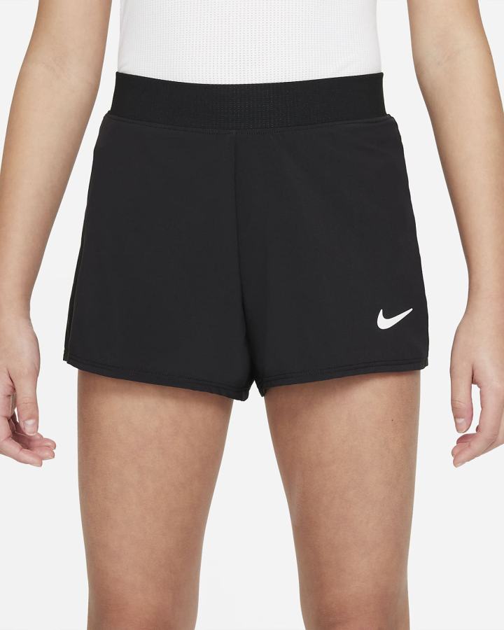 Nike Court Dri-FIT Victory Kids Tennis Za Djevojčice Kratke Hlače Crne Bijele | HR-04983PANX